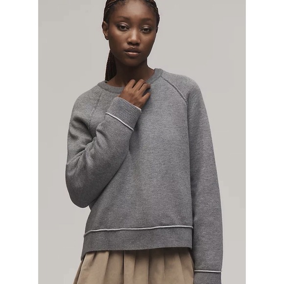 Anthropologie Tops - Anthropologie Pilcro Size XL The Oaklyn Cozy Boxy Crew-Neck Sweatshirt Gray